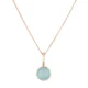Nicole Fendel Rose Gold Selene Single Aqua Chalcedony Pendant Necklace