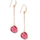Pastiche Water 14k Rose Gold Silver Earrings With Pink Crystal