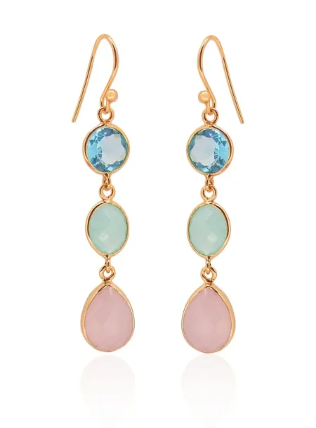 Clarke Gemstone Drop Earrings in Rose Gold