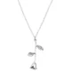 Reagan Long Stem Rose Flower Charm Necklace in Sterling Silver