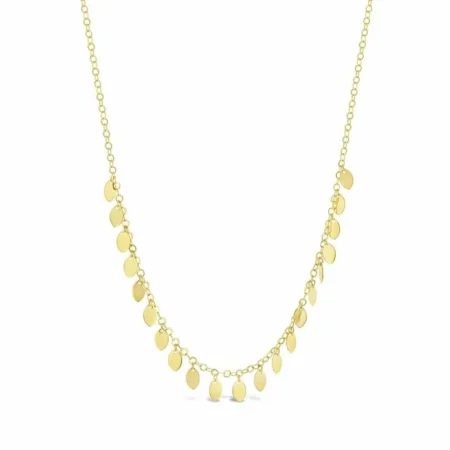 Aurelia Delicate Mini Flat Tag Charm Necklace in 9ct Gold
