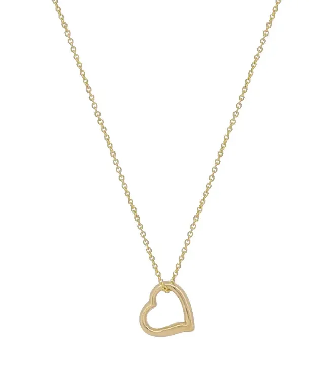 Solid 9ct Gold Swing Heart Charm Necklace