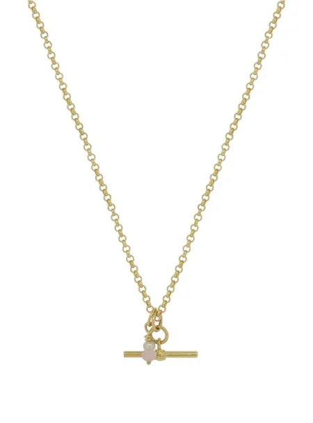 Small Fob TBar Belcher Necklace in 9ct Gold