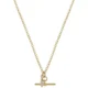 Small Fob TBar Belcher Necklace in 9ct Gold