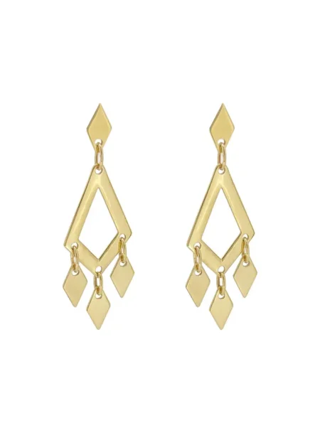 Sparkling Diamond Kite Drops Stud Earrings in 9ct Gold