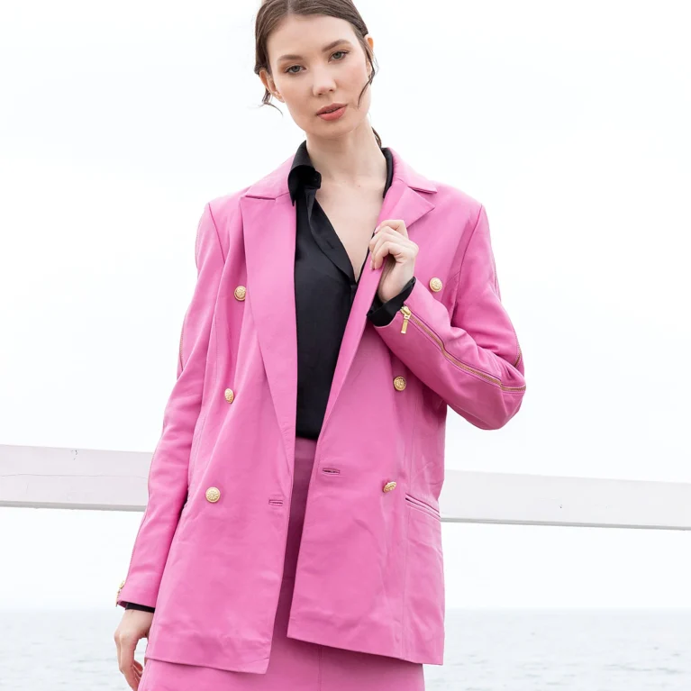 Mylee Zip Sleeve Blazer | Fuchsia