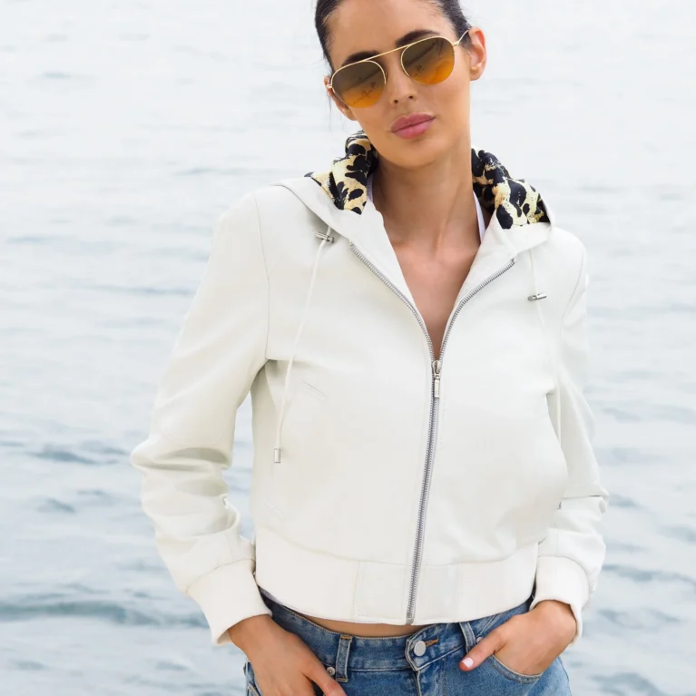 Sadie Cropped Jacket | White